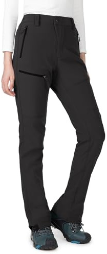 Wespornow Pantaloni Trekking Pile Donna Invernali Impermeabili Termici, Pantaloni Arrampicata Sci Cargo Antipioggia Neve Escursionismo Lavoro Tuta Softshell Outdoor (Stupendo Grigio Scuro, XXL)