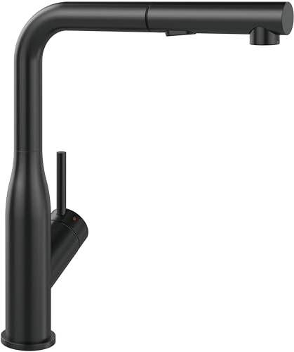 Robinetterie Villeroy & Boch Subway Style Shower, haute pression, robinet avec douchette extractible et fonction de commutation, robinetterie économique, bec 300 mm, anthracite