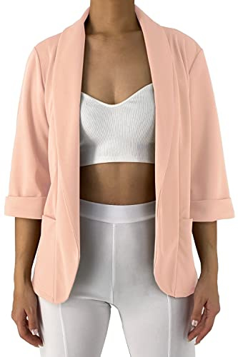 Jophy & Co. - Chaqueta tipo blazer para mujer, con bolsillos (cód. 5572), Rosa, XXL