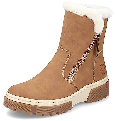 Rieker Femme Bottines X8661, Dame Bottines,Semelle intérieure Amovible,Bottes,Demi-Bottes,Bottillon,Plat,Marron (Braun / 24),40 EU / 6.5 UK