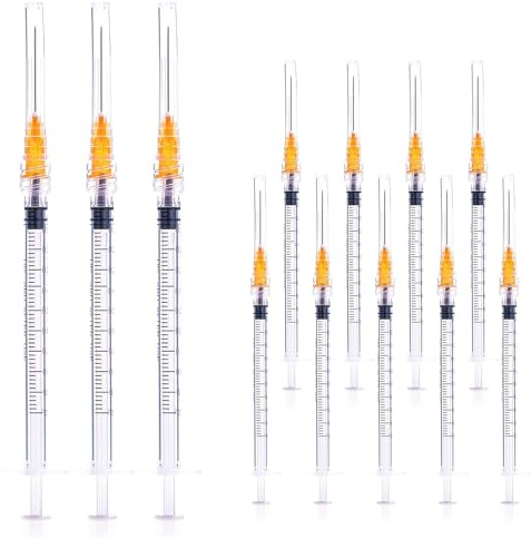 20pcs 1ml/cc 25G-25mm tip，Single Use Luer-Lock Independent Packaging, Easy to Use (20 pack)