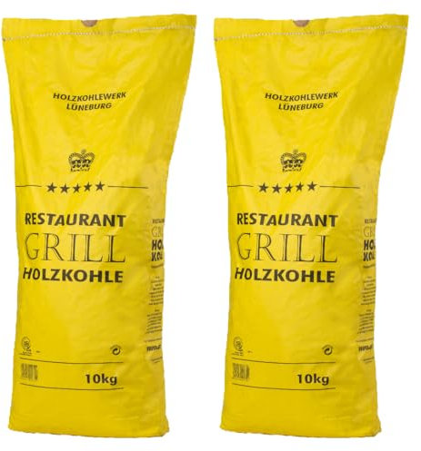 Premium Restaurantholzkohle Steakhousekohle Holzkohlewerk Lüneburg - 20 KG - Holzkohle, Grillkohle, Kohle, Grillholzkohle, Restaurantkohle