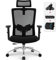 Airchros Ergonomischer Bürostuhl, Bürostuhl Ergonomisch mit Verstellbarer Lendenwirbelstütze, Armlehnen und Kopfstütze, Drehstuhl Schreibtischstuhl, Bürostuhl 150 kg Chefsessel Wippfunktion bis 135°