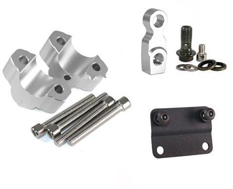 Elevadores Manillar Moto para MT 07 para MT07 para MT-07 (2021-) Accesorios Motocicleta Adaptador Abrazadera Elevadora Manillar 28 Mm Barra Manillar Montaje Aumentar 25 Mm Torretas Manillar(Plata)