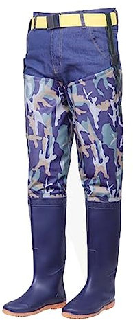 IBOWZ Pêche Waders Cuissardes Cuissardes Bleu Camouflage 80 cm de Long Bottes de Wading de Hanche, Semelle Oxford Imperméable et Antidérapante, pour la Pêche en Plein Air/l'aquaculture