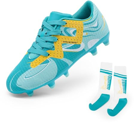 DREAM PAIRS Boys Girls Soccer Cleats Youth Firm Groud Sport Football Cleats for Little/Big Kid/Toddler,Size 13 Little Kid,Mint Green,KKUMSO2503