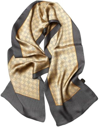 UK_Stone herr 100 % ren silkesscarf vintage klassiskt mönster dubbelskikt tryckt, nr 5, en storlek
