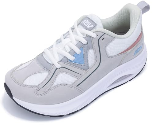 ephiza Womens Wide Toe Box Walking Shoes with Arch Support Plantar Fasciitis Tennis Sneakers Orthotic Shoes for Pain Relief GreyWhite US 8