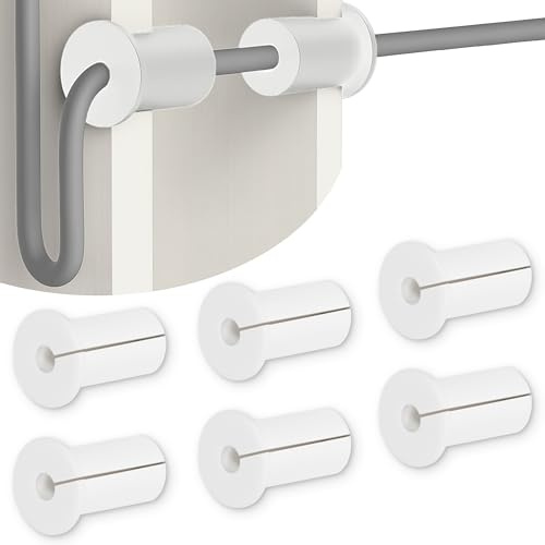 Wall Cable Pass Through, 3/4 inch Silicone White Hole Cover, Split Wire Grommet Compatible with Starlink Cable, 6 Pack