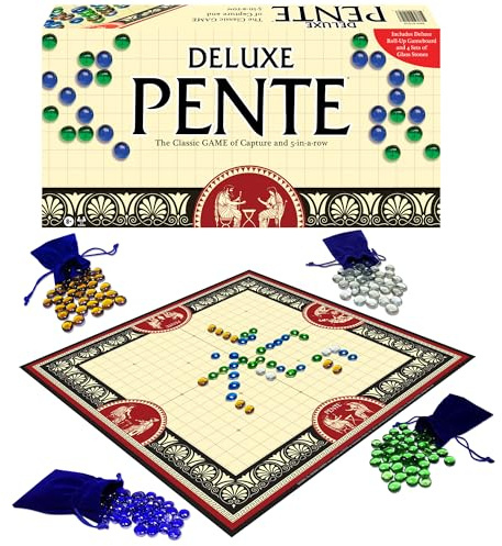 Deluxe Pente, by Winning Moves Games USA, Family Strategy Game of Capture Stones for 2 to 4 Players, Ages 8+
