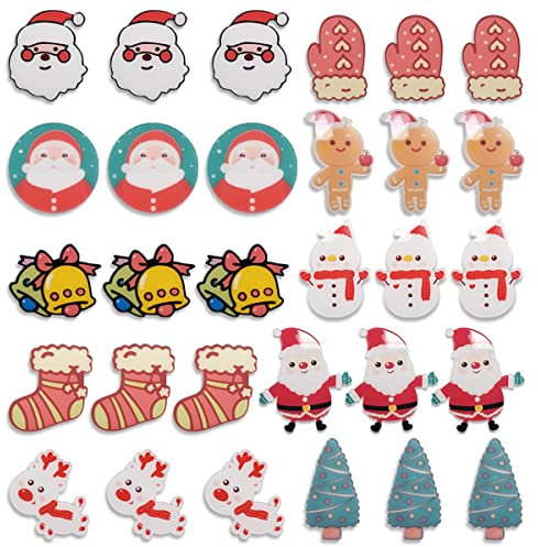 Broches 30 piezas Insignia TAIZER - Pines Solapa - lindo Juego Agujas de Dibujos Animados con Ciervos - Broches para árbol Navidad - Joyería Regalo y Adornos Navideños (Estilo 1)