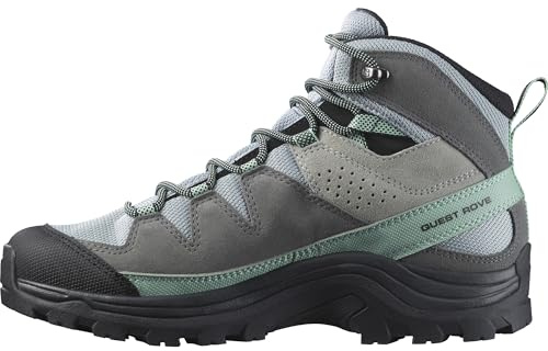 Salomon Quest Rove Gore-Tex Botas de Senderismo de Piel para Mujer, Impermeable, Cómodos, Agarre Máximo y Estabilidad, Excursionismo, Quarry, 39 1/3