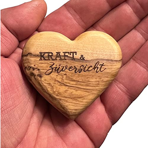 Handschmeichler aus Olivenholz KRAFT & Zuversicht personalisierbar (ohne persönliche Gravur)