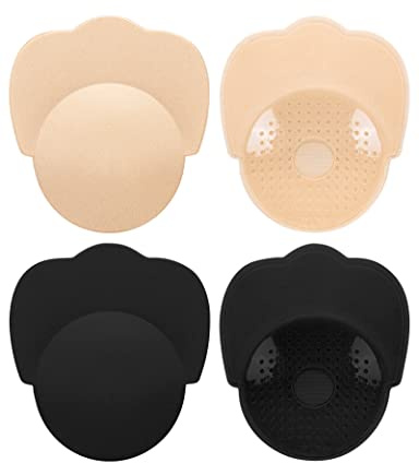 Kiiwah 2 Pezzi Reggiseni Invisibile, Copricapezzoli di Silicone Adesivi Riutilizzabile Reggiseni Push Up Traspirante Coppe Adesive Seno per Donna Abiti da Sposa per Feste Serali
