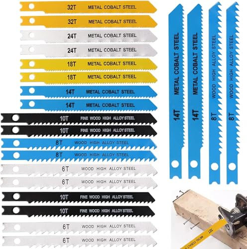 CLDURHGE Juego de hojas de sierra de sable Juego de madera y metal de 30 piezas (para sierra de sable accesoria, Toughbox, madera y metal) cortes rápidos