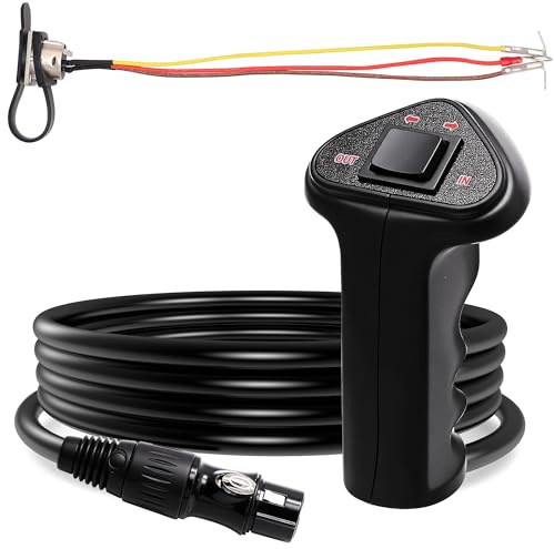 TuoLauthon Mando a distancia de mano de cabrestante de 500 A de 12000 libras con montaje de enchufe de control para cabrestante UTV ATV