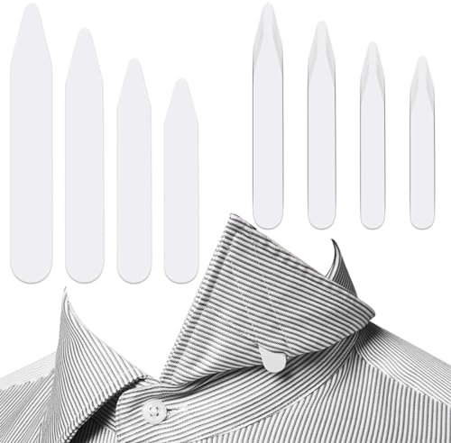200 Pezzi Stecche per Colletto della Camicia,Plastica Collare Stecche, Tutore per Il Collo in Plastica Trasparente, Colletto Plastica Rimane Irrigidimenti 4 Diverse Taglie