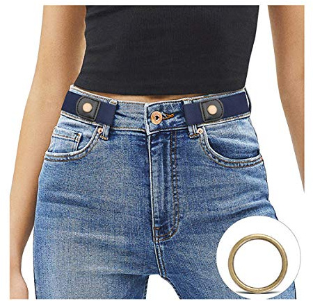 JasGood Cintura Elastica Senza Fibbia per Donna Cinture Elastica Regolabile Invisibili da Donna Uomo per Jeans Pantaloni Abiti,Blu,M-L：Adatto al girovita 86cm-125cm