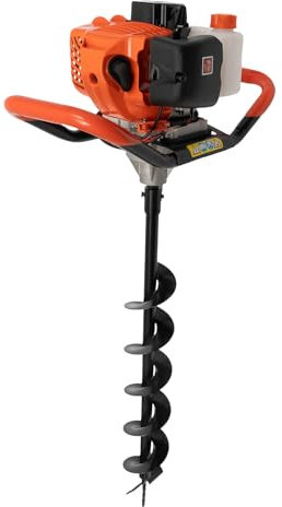 Erdbohrer für Bohrmaschine Erdbohrer erdlochbohrer, 1700W Erdbohrer Elektrisch mit 3 Bohrer 1 Verlängerungsstange, Grabungswerkzeug zum Pflanzen Elektrische Gartenfräse 1.2L Kraftstofftank