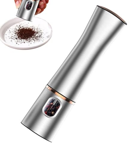 Molinillo de sal eléctrico, Molinillo de pimienta eléctrico | Molinillos de pimienta de acero inoxidable recargables,Salero y pimentero con aspereza ajustable, utensilio de cocina con pilas para sal d