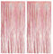 Alaoo Cortina Decoracion Fiesta, 2PCS Cortinas de borlas de papel de aluminio, Cortinas de Espumillón, Cortina Fiesta, Decoración de Fiestas, Decoración de Cumpleaños, Navidad, (2.5M Oro rosa)