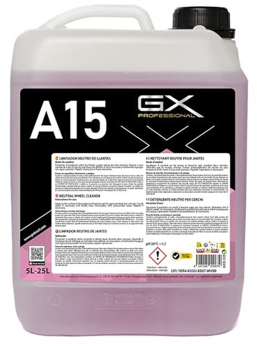 GxDetail Limpia Llantas Neutro 5 Litros para Coche – Limpiador Férrico Llantas - Elimina la Suciedad sin Dañar – Seguro para Todo Tipo de Llantas – Iron Cleaner - Fórmula de pH Neutro.