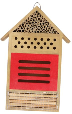 FUTUREORYY Casa Colmena de Madera Color Beige para Abejas Protección para Insectos y Hábitat Adecuado para Jardín y Cuidado de Abejas Pacíficas