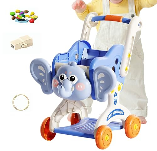 Carrito De Compra para Niños - Juego De Carrito De La Compra para Bebés - Juguete De Cortar Frutas - para Niños Y Niñas De 3+ Años Cocina Tienda De Comestibles Mercado Exterior Y Hogar