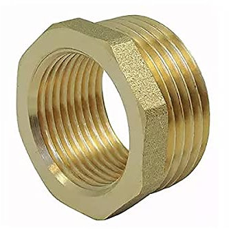 Réduction simple male/femelle en laiton - Ø A: 3/4'' | Ø B: 1/4''