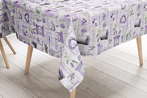 La biancheria per la casa TOVAGLIA LIMA © in TELA CERATA plastificata LAVABILE idrorepellente in PVC LAVANDA made in Italy - Cm. 140x180 x6 persone