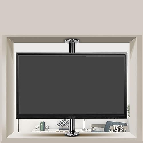 Support TV au sol – Écran pivotant à 360 degrés pour TV LCD – Étagère rotative pour cloison de séparation, base pivotante, convient pour support mural pour TV LCD 32 à 55 pouces ( Color : Silver , Siz
