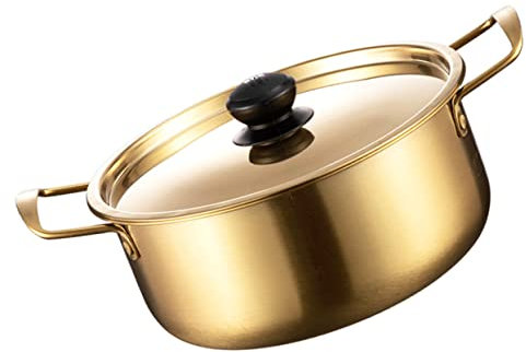 Zerodeko Olla Inoxidable para Fideos con Tapa para Cocinar Ramen Fideos y Sopas Portátil y Ligera Adecuada para Camping y Picnics