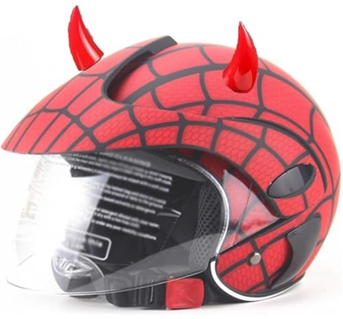 Kids 3/4 Motorcycle Half Helmet for 2-14 Years Old,DOT Approved Child Boys Girls Light Scooter Bicycle Toddler Skateboard Go-Kart Dirt-Bike Moped ATV Helmet with Visor(Matte Red)