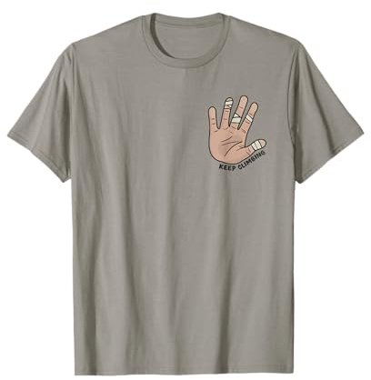 Mano del Escalador, Boulder, Sigue escalando, no Importa Las caídas Camiseta
