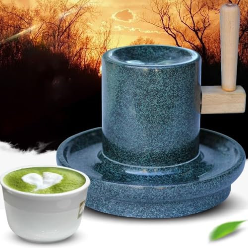 Lapis lazuli Vintage grinding stone mill,Manual tea powder grinding machine,stone grinding grain mill,Natural tea grinder,For grinding wet and dry foodstuffs such as cereals,pulses and barley(S)
