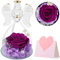 Ewige Rose mit Engel Figur Ewige Rose in Engel Glaskuppel Muttertagsgeschenk für die Mutter, Schutzengel Mutter (violett)