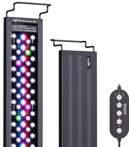 SEAOURA WRB LED Aquarium Light with Timer for 18-24in Freshwater Fish Tank