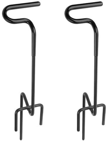 OJP Ground Blind Bow Holder, Rustproof Hunting Compound Bow Holder, Rubber Coated Archery Target Stand for Ground Target Practice - 2 Pcs