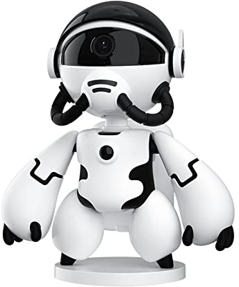 Xnuiasqe 1080P Astronaut Robot Webcam IP Wifi Wireless Baby Security Camera with Night Vision Noise Reduction(White)