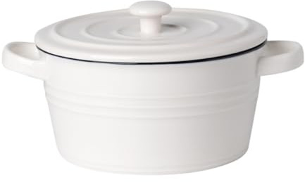 DOITOOL Bol de Cerámica para Sopa de Pescado Agria con Doble Asa y Tapa Diámetro 15 CM Recipiente Resistente para Vaporera Adecuado para Uso Hogar Restaurantes y Fiestas