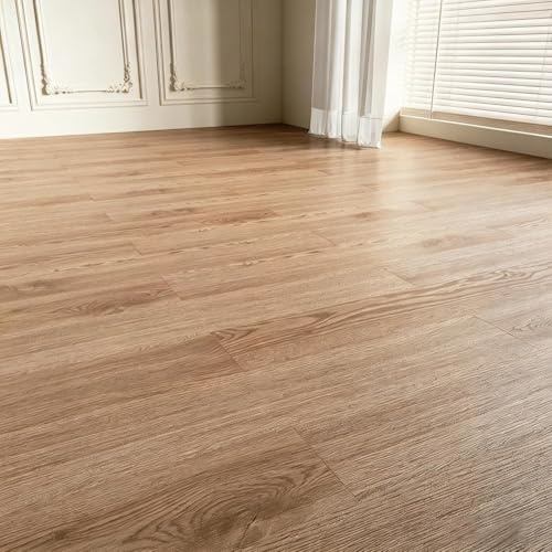 Self Adhesive Vinyl Flooring Tile 5m2, 36 Tiles 91.5x15.2cm Grained Plank Effect Floor Tiles Waterproof PVC Peal and Stick for Living Room Bathroom Kitchen Bedroom Home Office Flat (Walnut Grain)