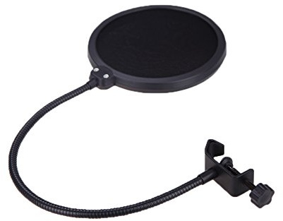 Ainoli Studio Microfono Mic Filtro anti-pop Maschera antivento Shied Doppio strato Albero regolabile Flessibile per la registrazione di parlato e canto