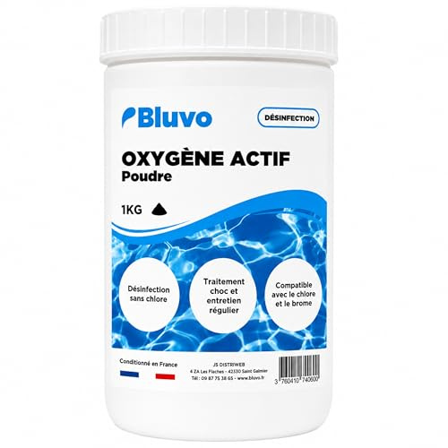 Oxygène Actif Poudre 1KG – Traitement Choc sans Chlore pour Spa et Piscine | Clarifie l’Eau et Réduit Les Odeurs | Compatible Chlore et Brome | Conditionné en France