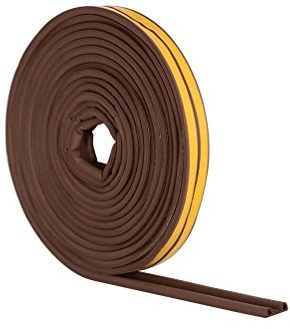 P-Profil-Zugluftstopper Stormguard EPDM, Fensterdichtung, selbstklebende Gummi-Wetterleiste, braun