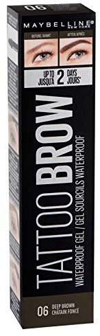 Maybelline New York Augenbrauengel, Tattoo Brow Waterproof Eyebrow Gel, Nr. 06 Deep Brown, 5 ml