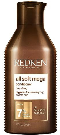 Redken | Spülung für trockene und brüchige Haare, Feuchtigkeit und Geschmeidigkeit, Sacha-Inchi-Extrakt & Aloe-Vera, All Soft Mega Conditioner, 300 ml