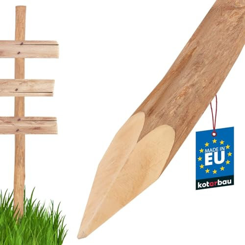 KOTARBAU® Poteaux de clôture pour clôture en lattis en lattes de noisetier pour parterres de 150 x 9 cm