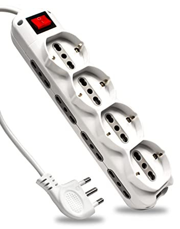 V-TAC Ciabatta Multipresa Elettrica 12 Posti,Interruttore e Cavo 1,5mt,8 Prese Laterali 10/16A Bipasso e 4 Frontali 10/16A Bipasso Shuko,per Casa, Ufficio, Negozio,Spina 16A - Bianco