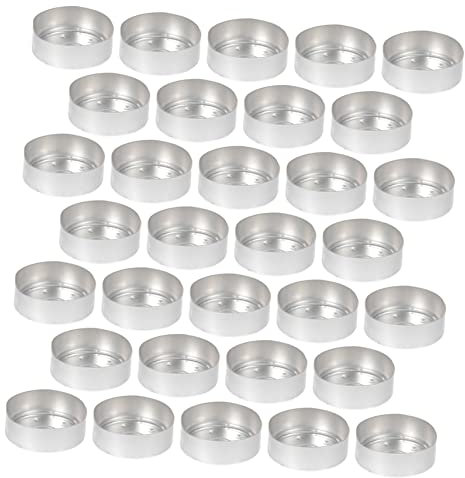 CIMAXIC 50 Stück Kerzenschale Aus Aluminium Kerzenwachsdosen Große Kerzengläser Teelichtdosen Wiederbefüllbare Teelichtdose Kerzenbecher Aus Metall Kerzenhalter Aus Wachs Kerzendocht Haupt