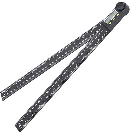 YUMILI Digitaler Winkelmesser, 360° Rotierender LCD Winkelmesser 300mm Digitaler Winkelmesser für Maschinenbau Holzbearbeitung Bauwesen Messung